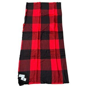 GAP Cozy Oversized Buffalo Scarf Red and Black NEW